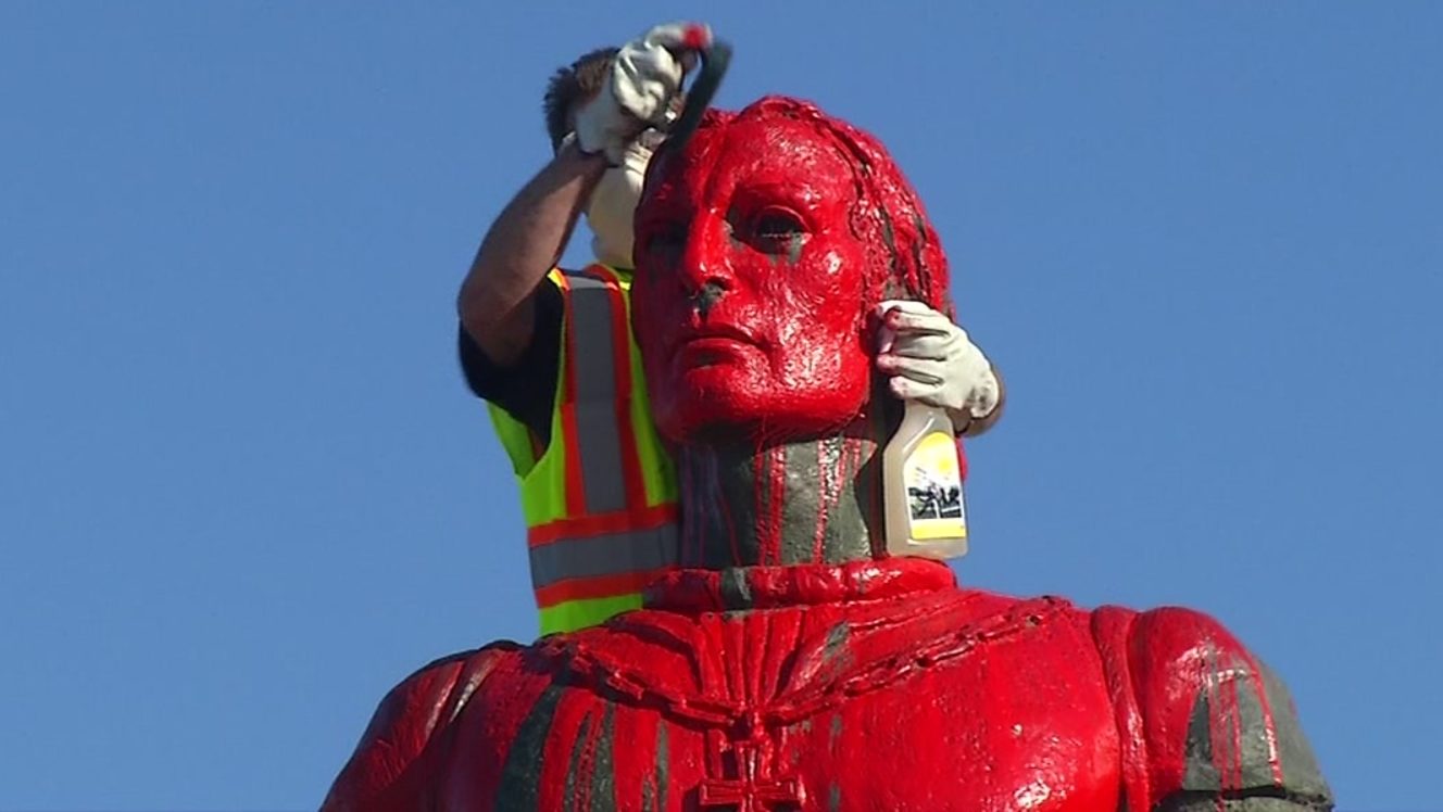 Christopher Columbus Statue Defaced in San Francisco’s Little Italy ...