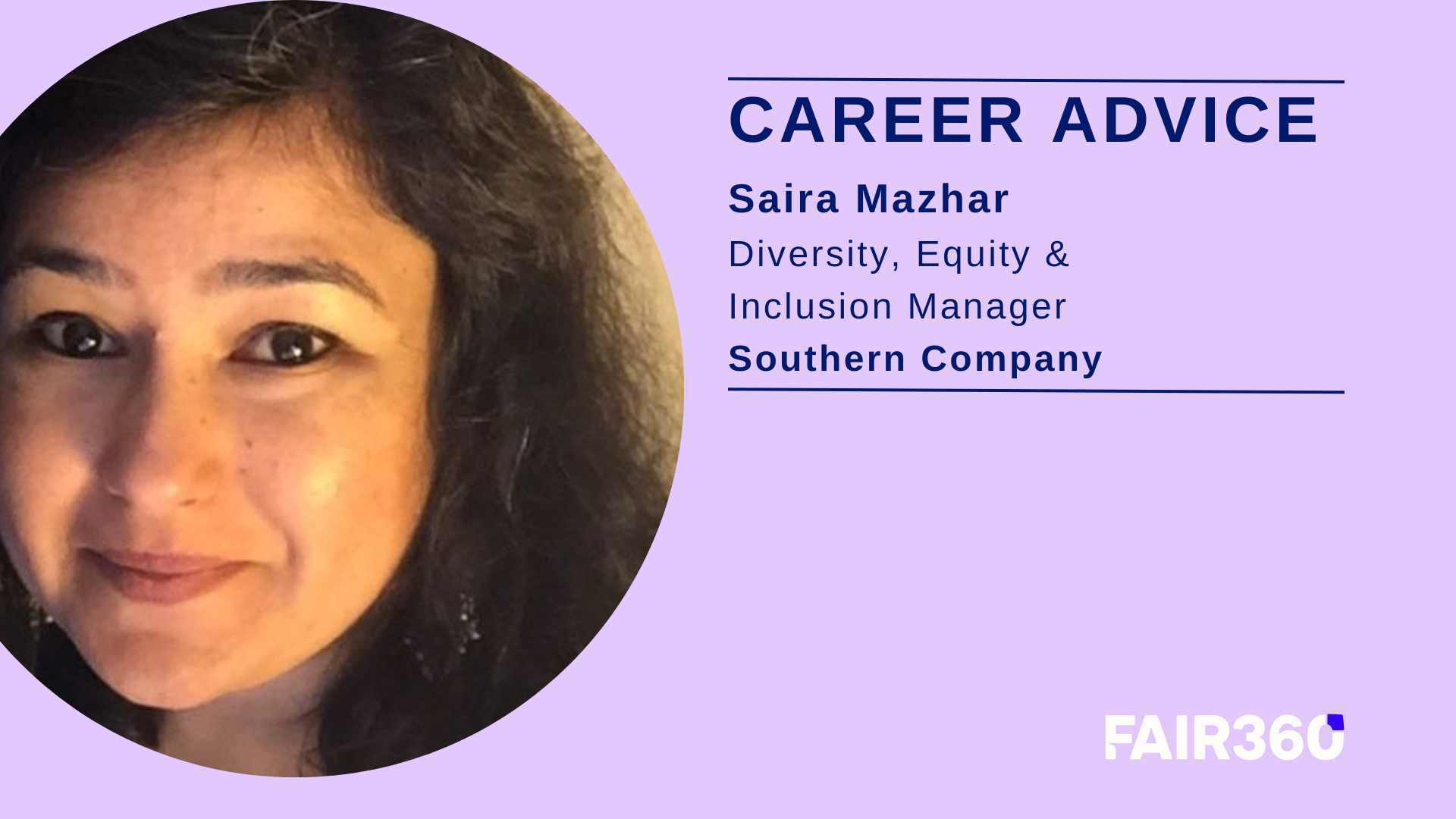 Career Advice: Saira Mazhar - Fair360